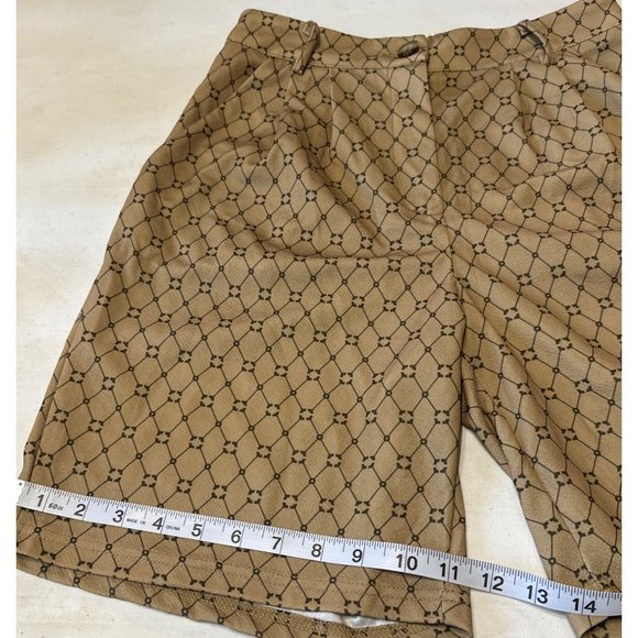 Shein Black/Beige Diamond Print Shorts Polyester Blend Size 6/Med (US)/38 (EU) - Picture 12 of 16